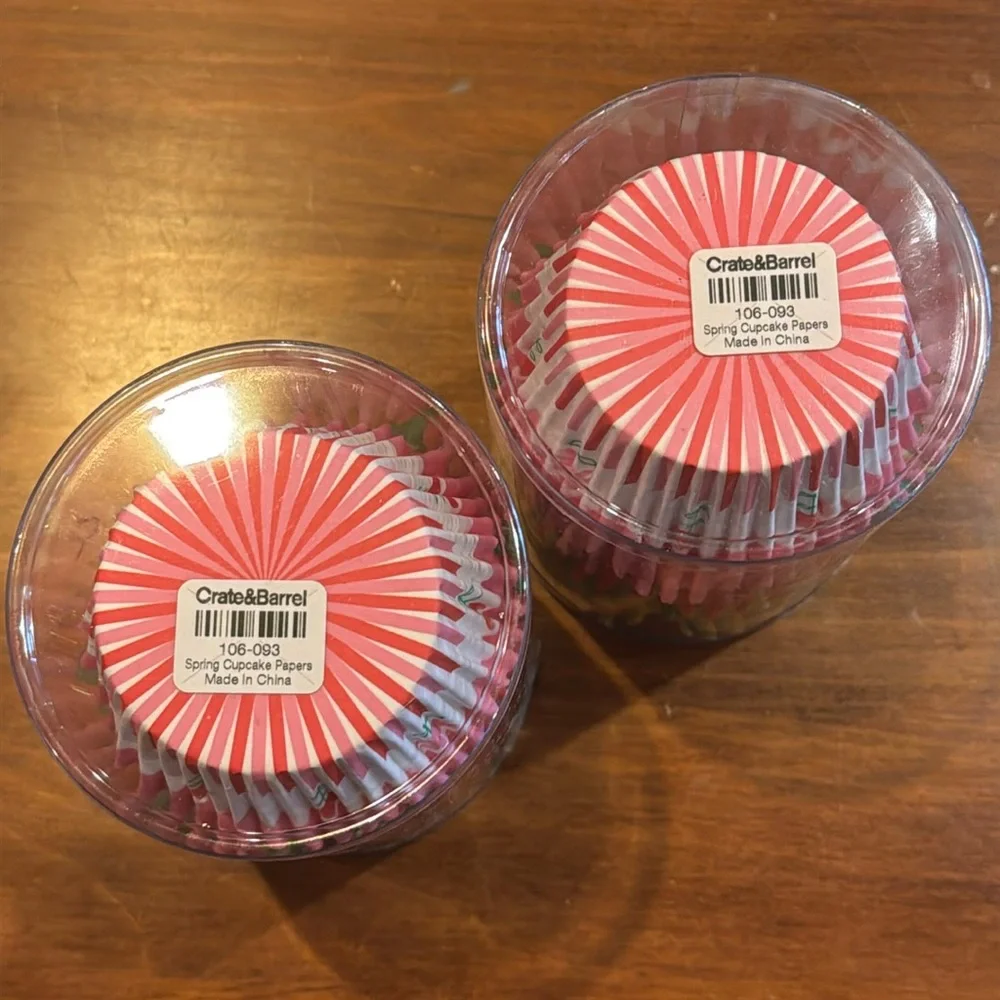 NWT 96 Crate&Barrel Spring Cupcake Papers Paper Cup Cases Floral 2 Pack 48 Each